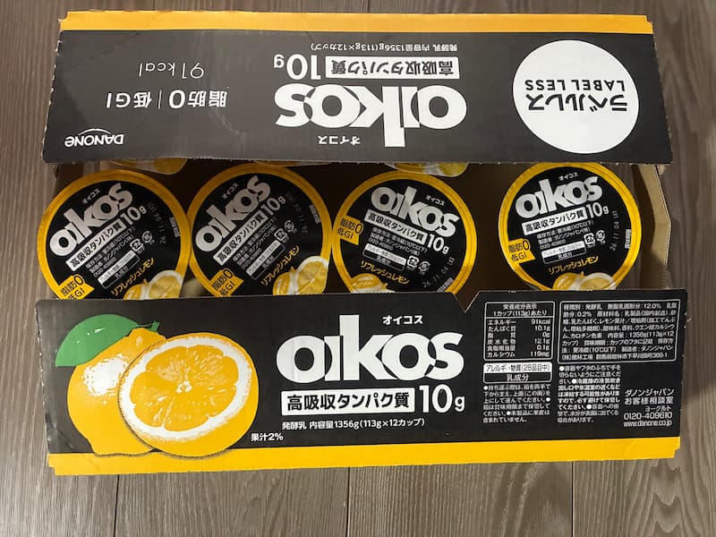 コストコ オイコス リフレッシュレモン 12個入り 箱