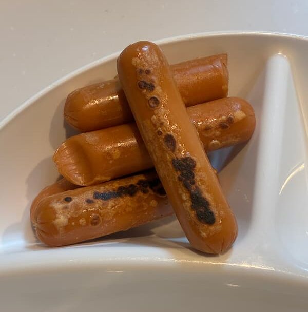 サーモンソーセージ フライパン 焼き目